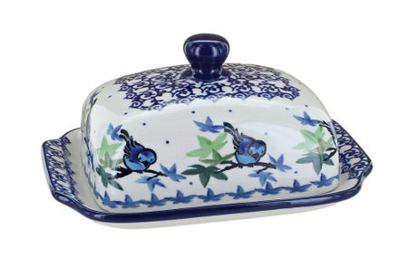 Ceramika Artystyczna Mockingbird Butter Dish — Polish Pottery