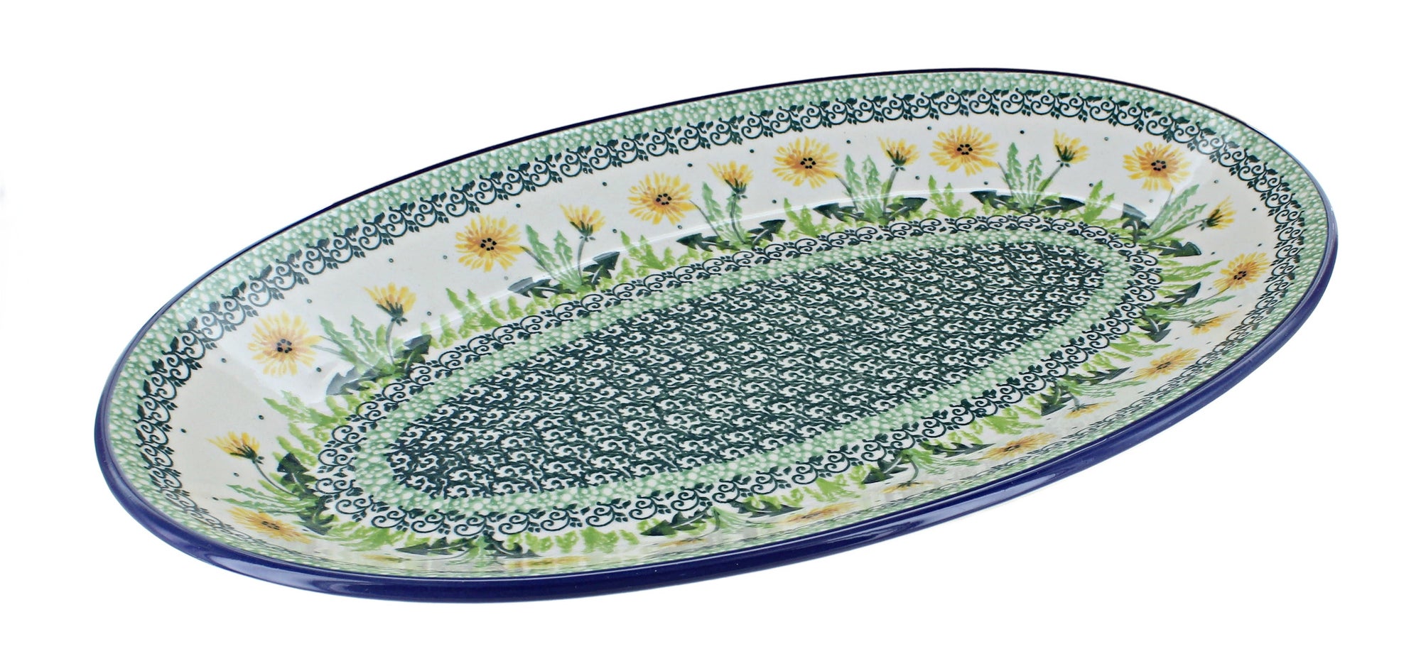 Ceramika Artystyczna Dandelion Large Serving Piece — Polish Pottery