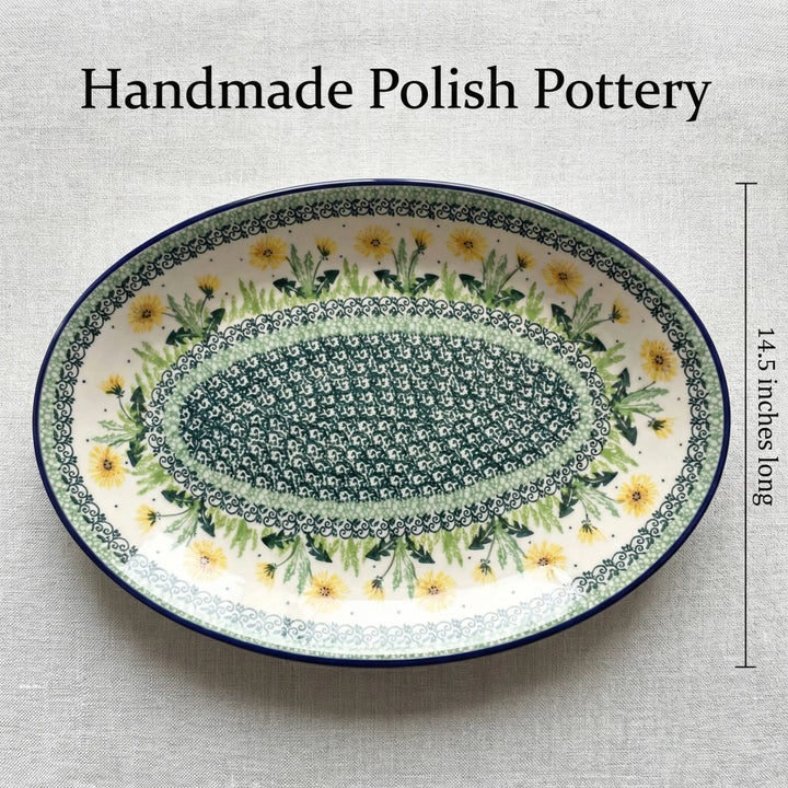 Ceramika Artystyczna Dandelion Large Serving Piece — Polish Pottery