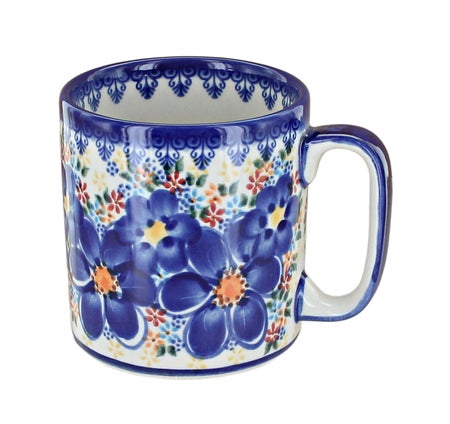 Vena Blue Dahlia Mug — Polish Pottery