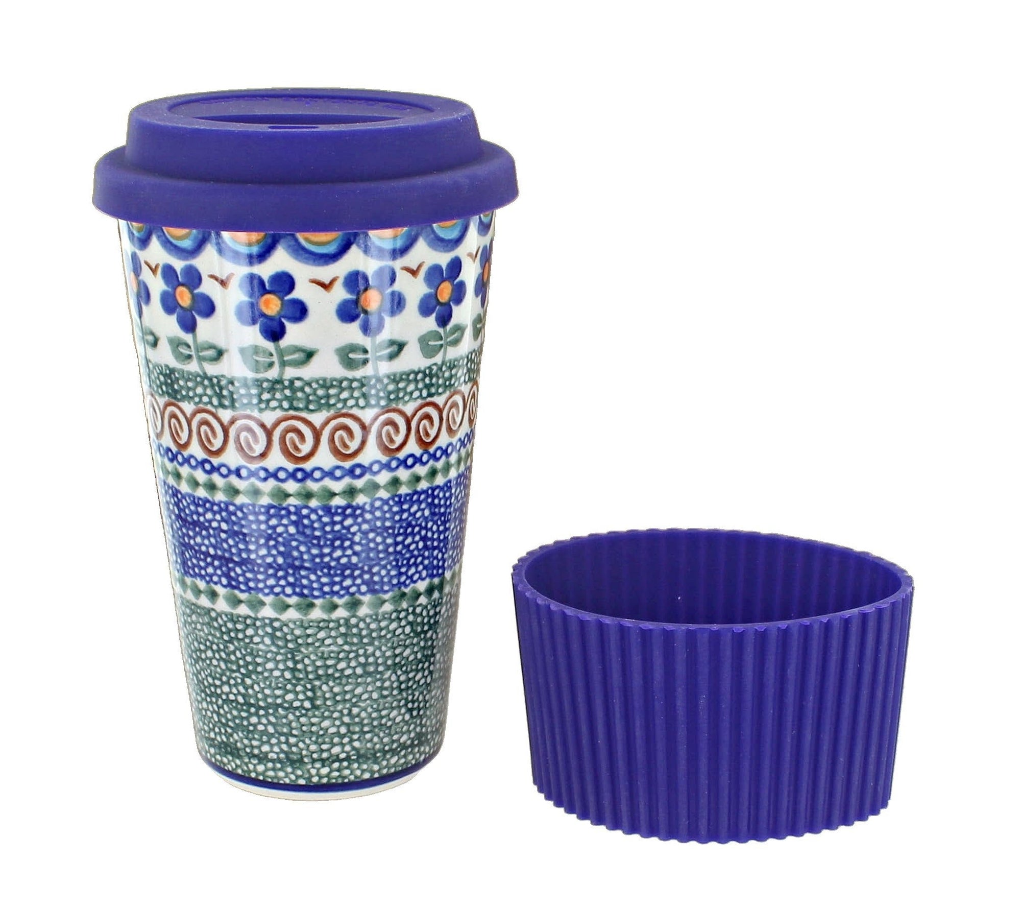 Vena Aztec Flower Mug — Polish Pottery