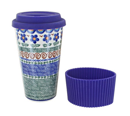 Vena Aztec Flower Mug — Polish Pottery
