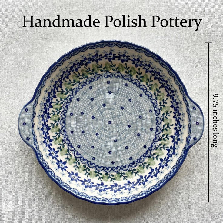 Detail image of Manufaktura Hallsey Pie Plate — Polish Pottery