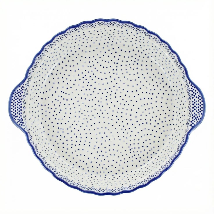Detail image of Manufaktura Small Dots Pie Plate — Polish Pottery