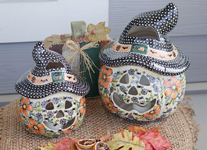 Vena Pumpkins Luminary — Polish Pottery