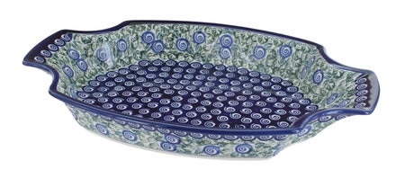 Zaklady Seaside Swirl Large Serving Piece — Polish Pottery