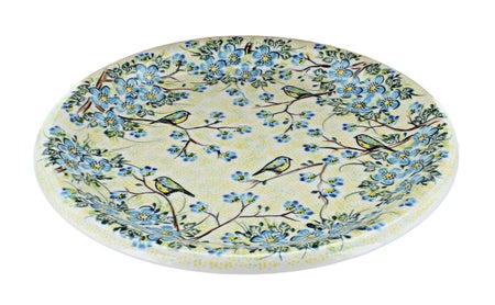 Vena Bluebird Garden Large Serving Piece — Polish Pottery