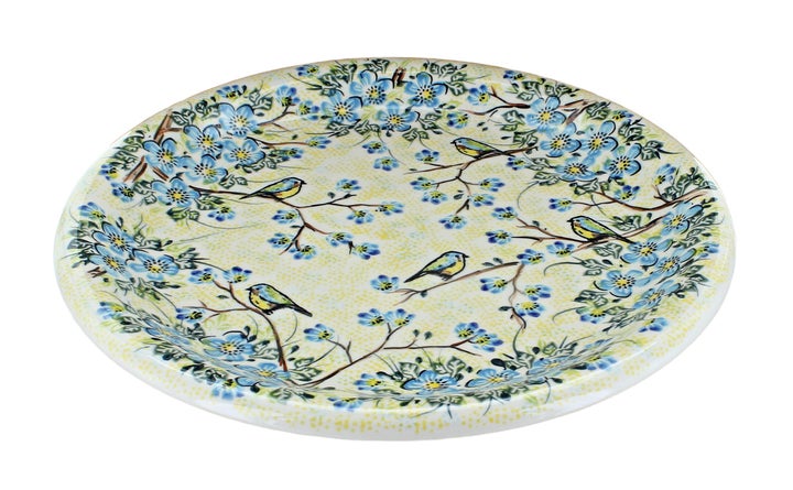 Vena Bluebird Garden Large Serving Piece — Polish Pottery