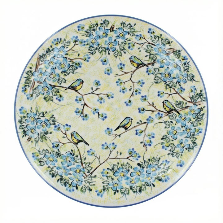 Vena Bluebird Garden Large Serving Piece — Polish Pottery