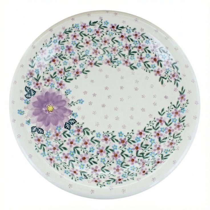 Detail image of Vena Lilac Garden Large Serving Piece — Polish Pottery