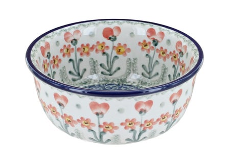Ceramika Artystyczna Peach Posy Petite Bowl/Dish — Polish Pottery