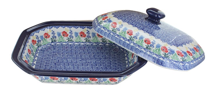 Detail image of Ceramika Artystyczna Memory Garden Medium Bakeware — Polish Pottery