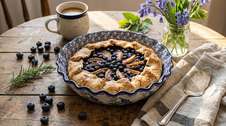 Detail image of Ceramika Artystyczna Mockingbird Pie Plate — Polish Pottery