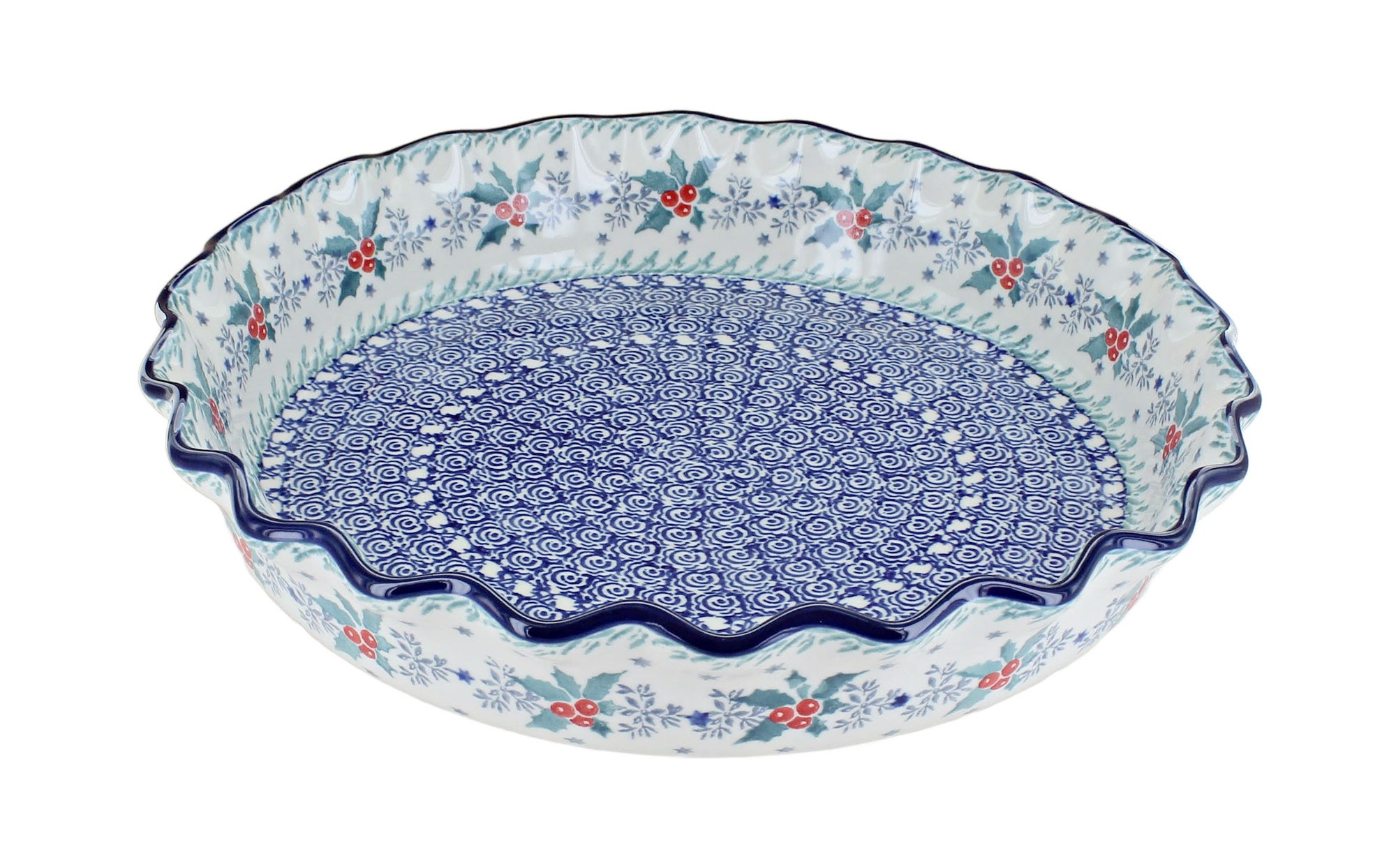 Ceramika Artystyczna December Joy Pie Plate — Polish Pottery
