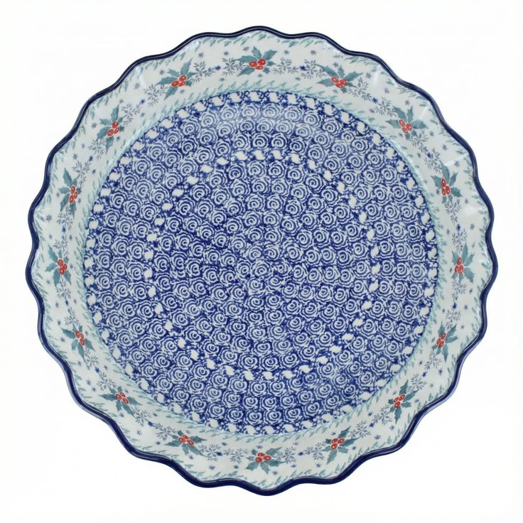 Detail image of Ceramika Artystyczna December Joy Pie Plate — Polish Pottery