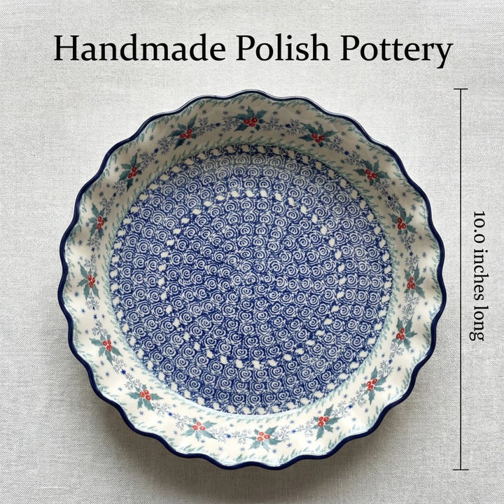 Ceramika Artystyczna December Joy Pie Plate — Polish Pottery