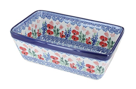 Ceramika Artystyczna Dreaming of Poppies Loaf Baker — Polish Pottery