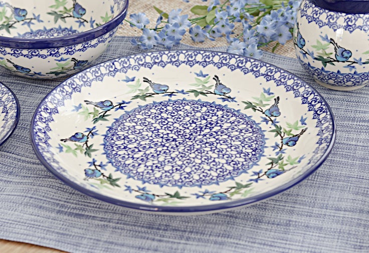 Detail image of Ceramika Artystyczna Mockingbird Dining Plates & Bowls — Polish Pottery