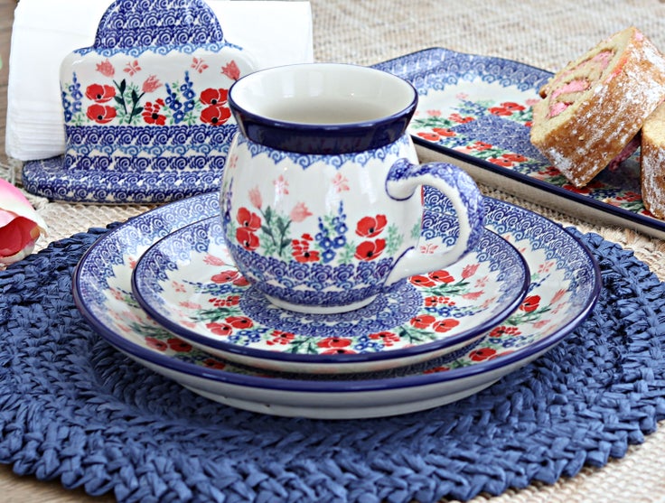 Detail image of Ceramika Artystyczna Dreaming of Poppies Dining Plates & Bowls — Polish Pottery