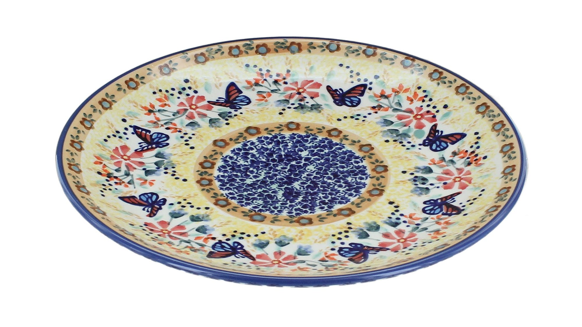 Manufaktura Blue Butterfly Dining Plates & Bowls — Polish Pottery