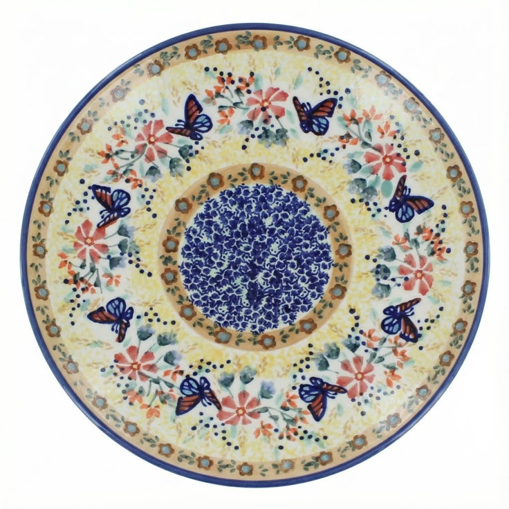 Detail image of Manufaktura Blue Butterfly Dining Plates & Bowls — Polish Pottery