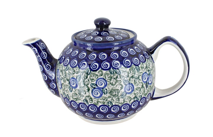 Zaklady Seaside Swirl Teapot — Polish Pottery