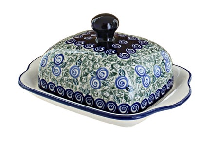 Zaklady Seaside Swirl Butter Dish — Polish Pottery