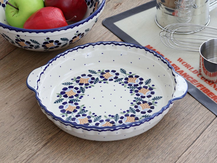 Detail image of Manufaktura Sunflower Pie Plate — Polish Pottery