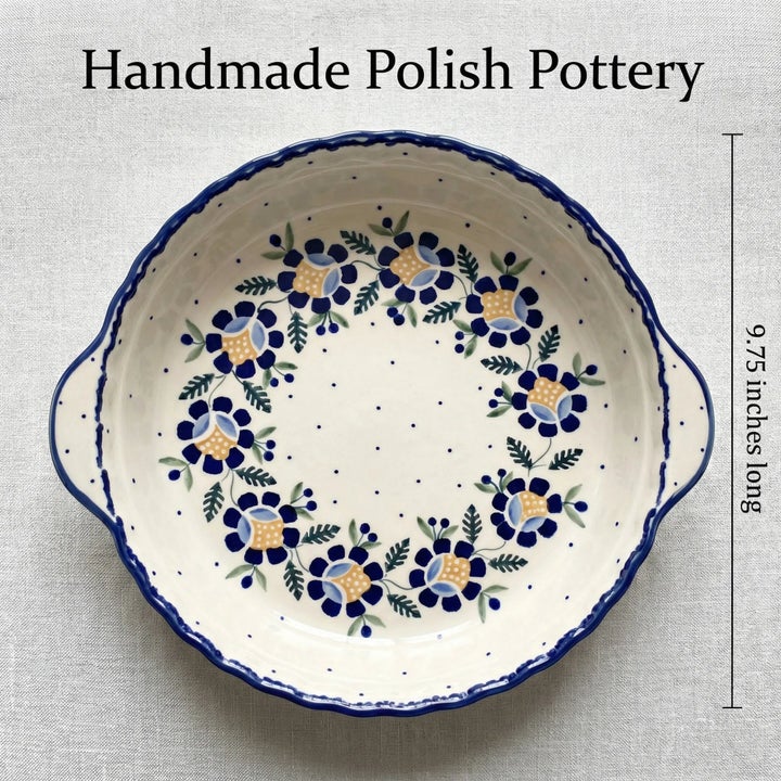 Manufaktura Sunflower Pie Plate — Polish Pottery
