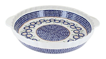 Manufaktura Peach Blossom Pie Plate — Polish Pottery