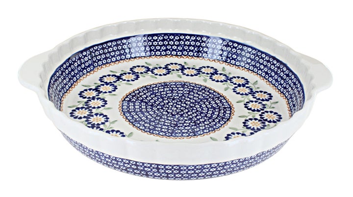 Manufaktura Peach Blossom Pie Plate — Polish Pottery
