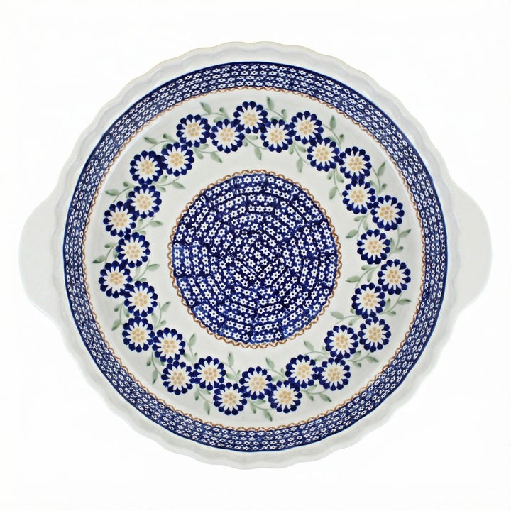 Manufaktura Peach Blossom Pie Plate — Polish Pottery