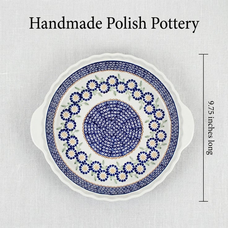 Detail image of Manufaktura Peach Blossom Pie Plate — Polish Pottery