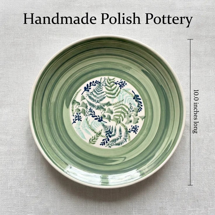 Detail image of Manufaktura Floating Fern Dining Plates & Bowls — Polish Pottery