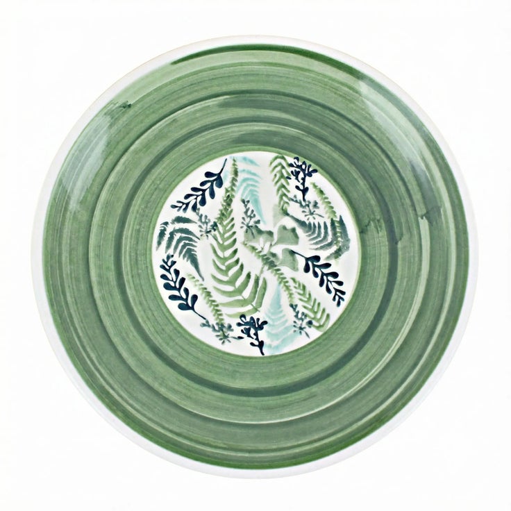 Detail image of Manufaktura Floating Fern Dining Plates & Bowls — Polish Pottery