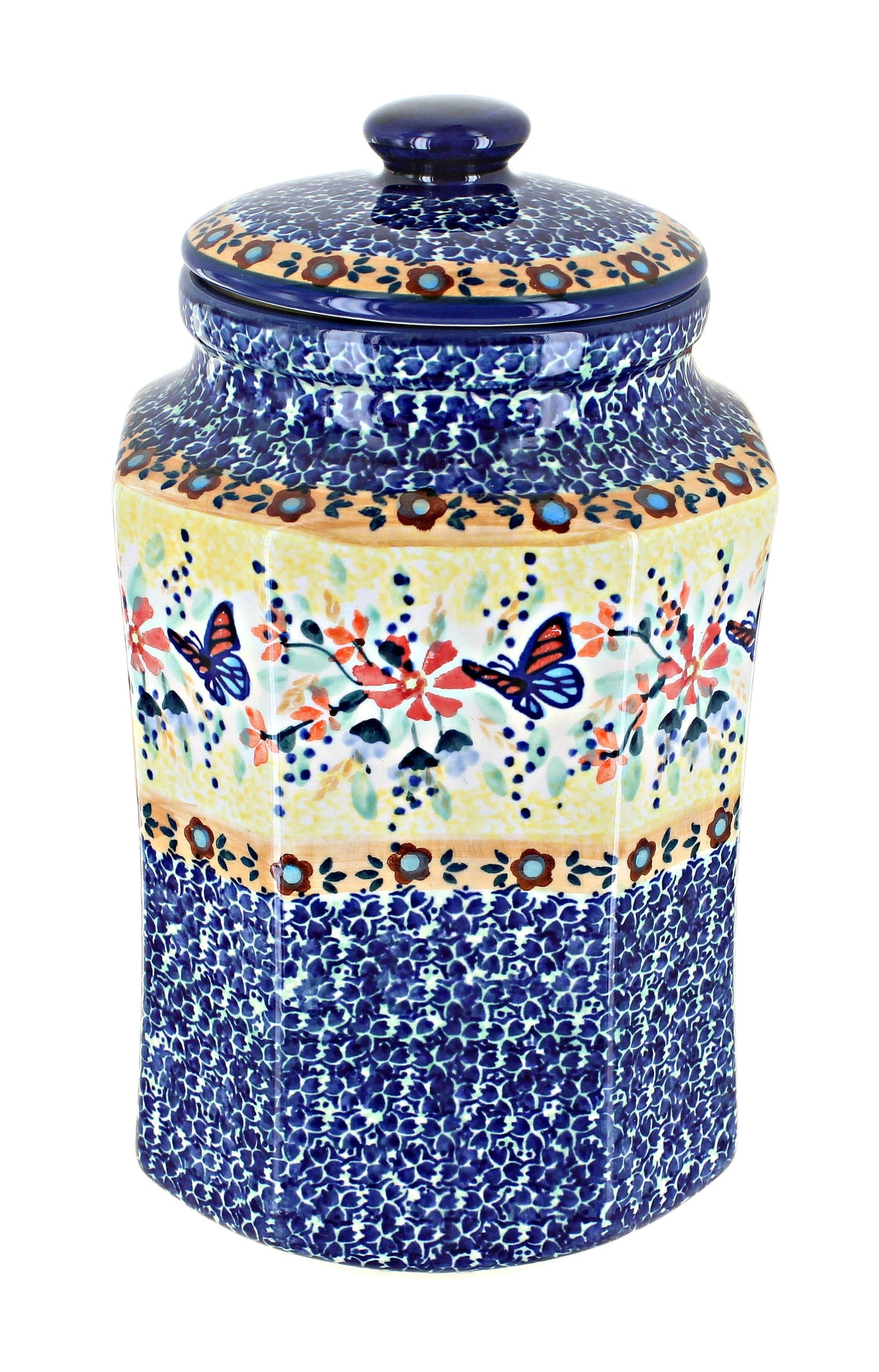 Manufaktura Blue Butterfly Counter Storage — Polish Pottery