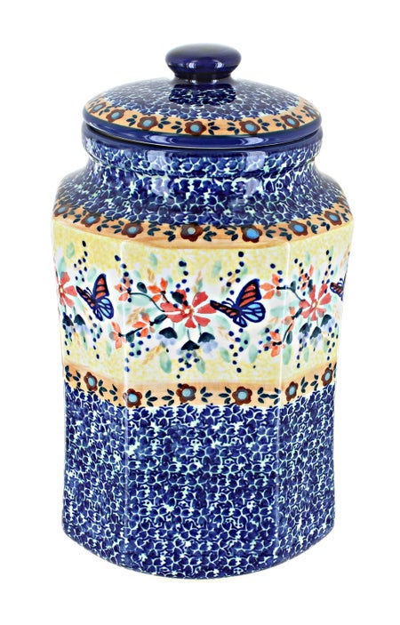 Manufaktura Blue Butterfly Counter Storage — Polish Pottery