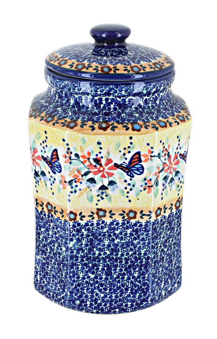 Manufaktura Blue Butterfly Counter Storage — Polish Pottery
