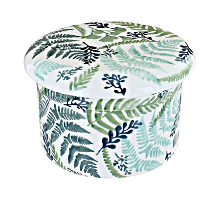 Manufaktura Woodland Fern Butter Dish — Polish Pottery