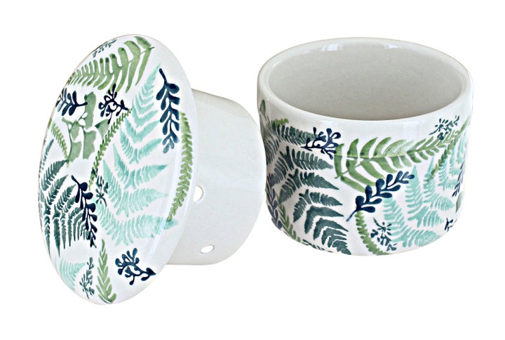 Manufaktura Woodland Fern Butter Dish — Polish Pottery
