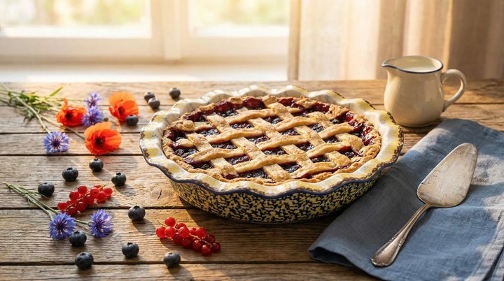 Manufaktura Prairie Garden Pie Plate — Polish Pottery