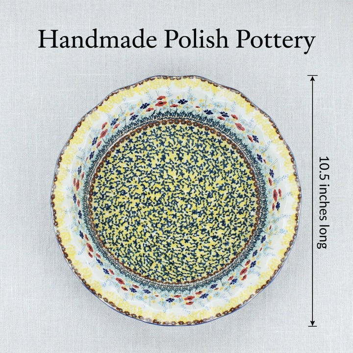 Manufaktura Prairie Garden Pie Plate — Polish Pottery