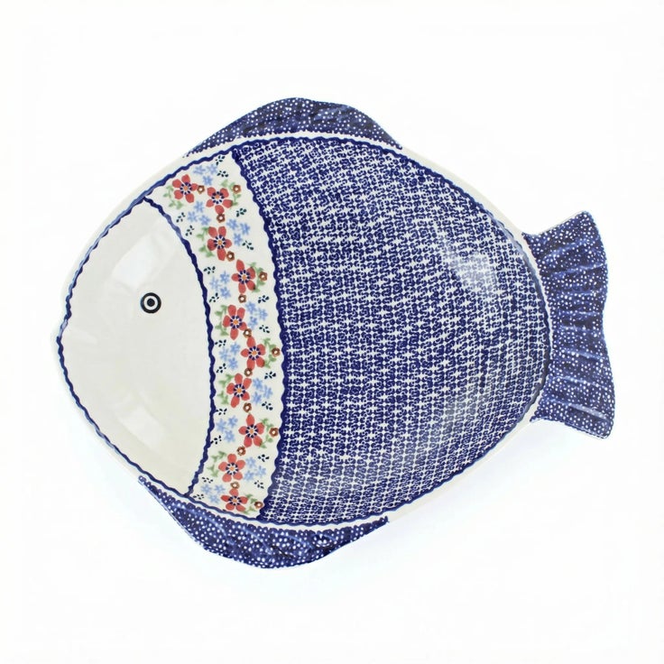 Detail image of Manufaktura Red Poppy Large Serving Piece — Polish Pottery