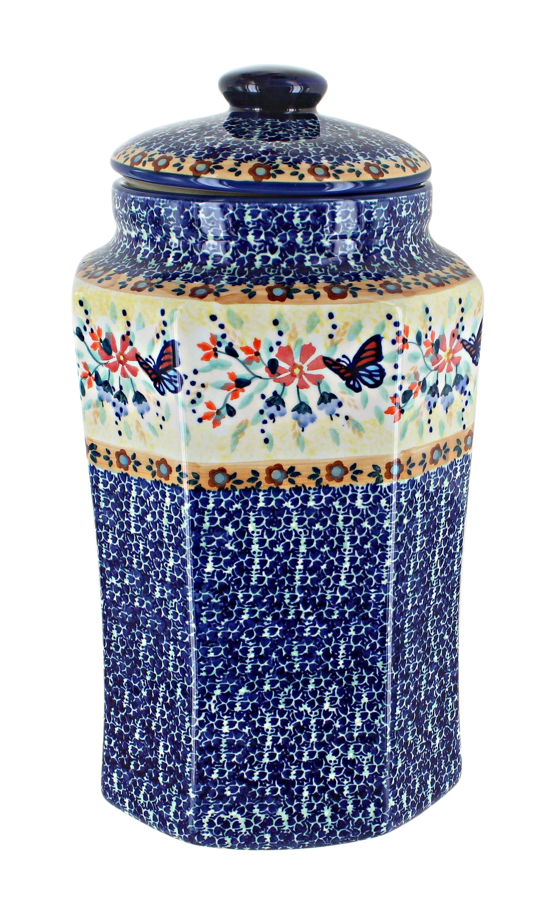 Manufaktura Blue Butterfly Counter Storage — Polish Pottery