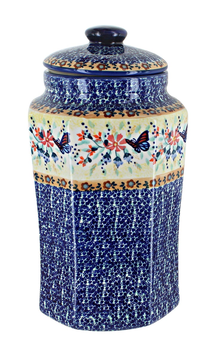 Manufaktura Blue Butterfly Counter Storage — Polish Pottery