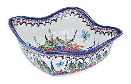 Zaklady Floral Butterfly Large Serving Piece — Polish Pottery