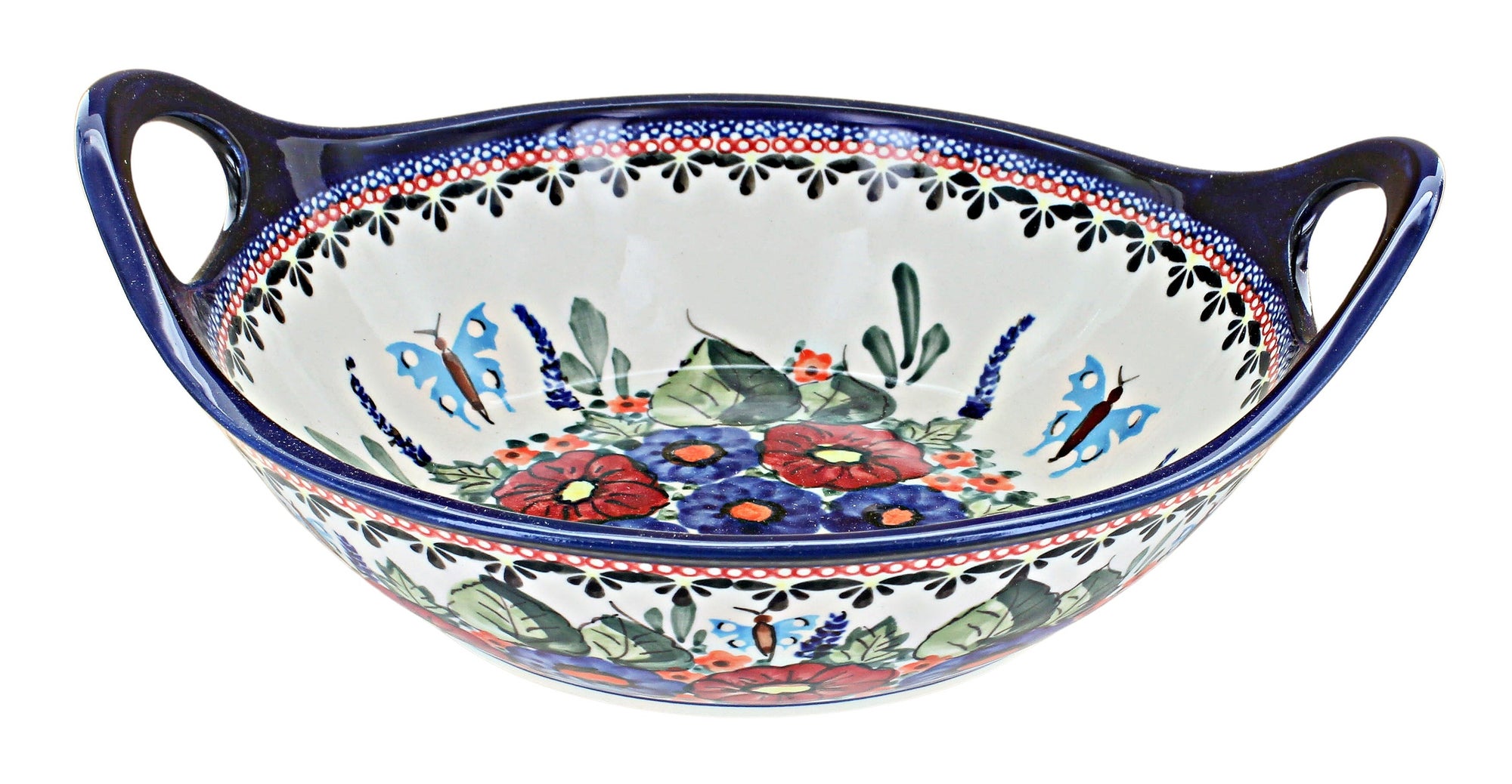 Zaklady Floral Butterfly Small Serving Piece — Polish Pottery