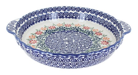 Manufaktura Garden Bouquet Pie Plate — Polish Pottery
