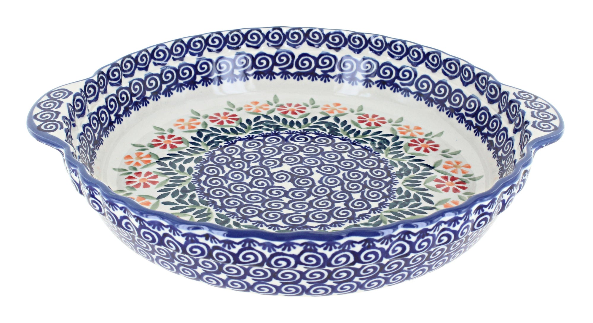 Manufaktura Garden Bouquet Pie Plate — Polish Pottery