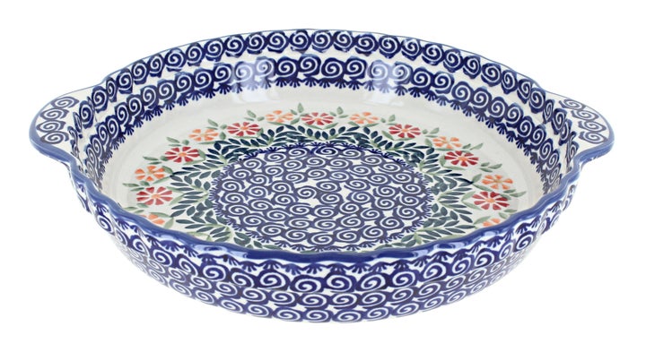 Manufaktura Garden Bouquet Pie Plate — Polish Pottery